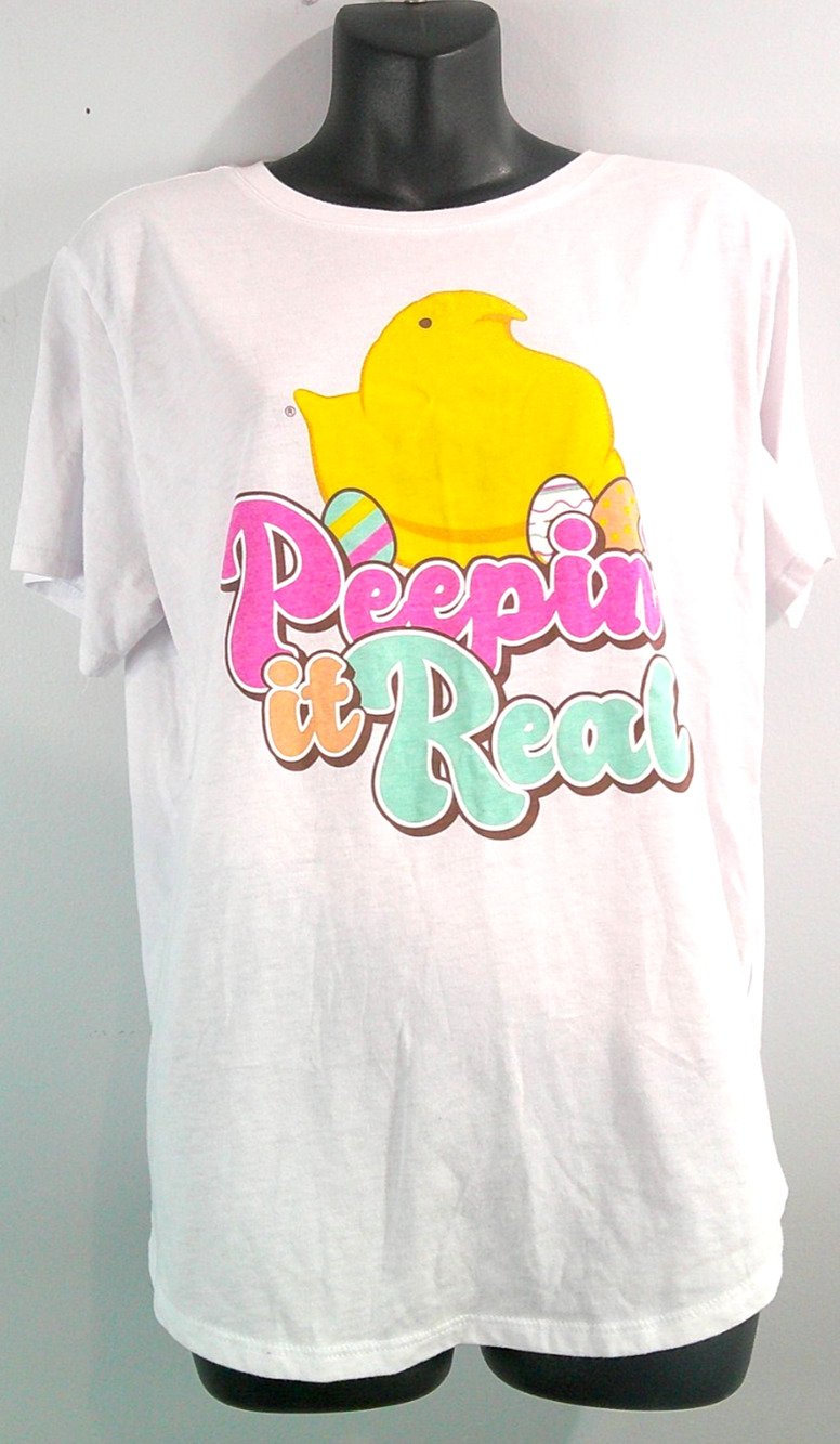 Peeps Short Sleeve T-Shirt Easter Peepin It Real Women's XXL
